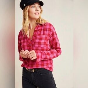 Anthropologie • Isadora Oversized Plaid Blouse